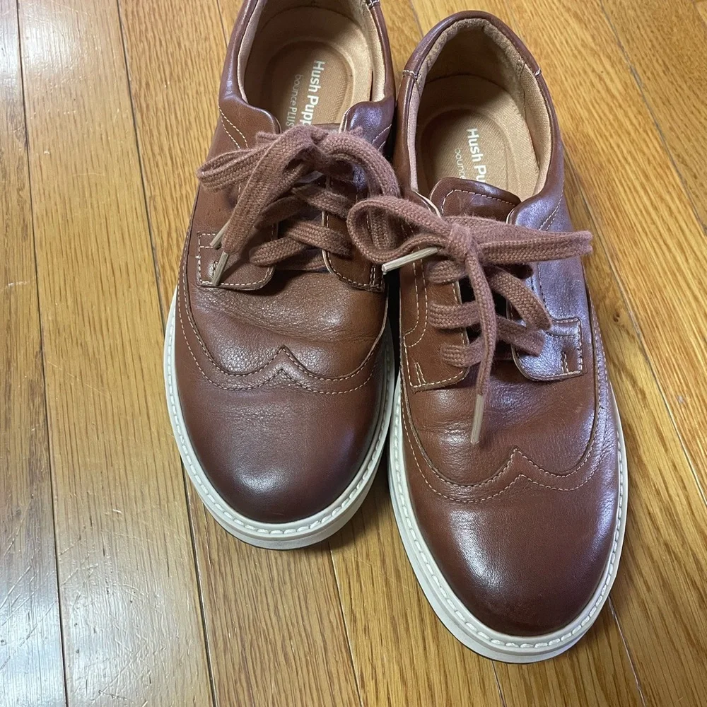 Hush‎ puppies, Men's Brown Leather oxfords size 7